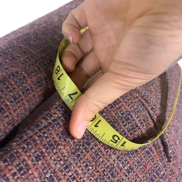 Vintage 60s Maroon Red Tweed Double Button Blazer Large - Picture 8 of 10